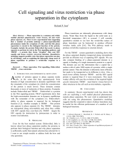 Cell signaling and virus restriction via phase separation in - Q-bio