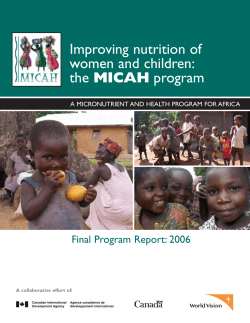 the MICAH program - World Vision International