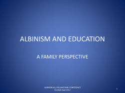 ALBINISM AND EDUCATION