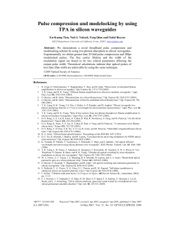 Pulse compression and modelocking by using TPA in silicon