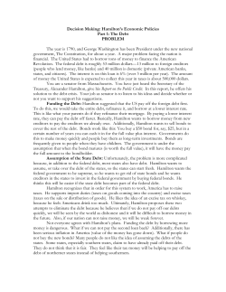 Decision Making: Hamilton`s Economic Policies