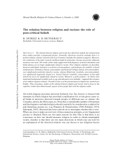 The relation between religion and racism