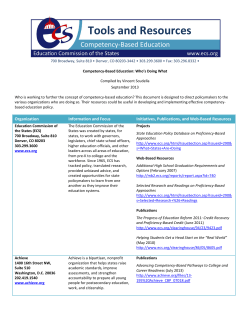 Competency-Based Education - Education Commission of the States
