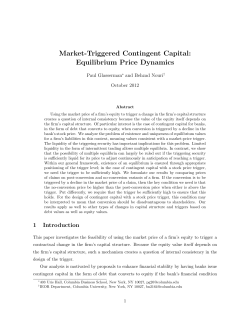 Market-Triggered Contingent Capital: Equilibrium Price