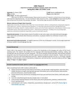 1302:french ii - Angelo State University