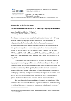 Political and Economic Obstacles of Minority Language