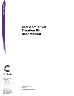 BacPAK&trade; qPCR Titration Kit User Manual