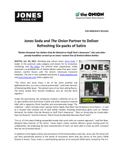 Jones Soda and The Onion Partner to Deliver Refreshing Six