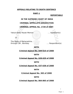 APPEALS RELATING TO DEATH SENTENCE PART