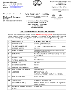 GOA SHIPYAR GOA SHIPYARD LIMITED