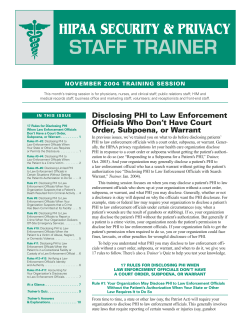 Disclosing PHI To Law Enforcement Officials Who Don`t Have