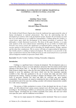 Proverbial Illustration of Yoruba Traditional Clothings