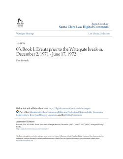 03. Book I: Events prior to the Watergate break