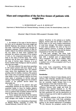 Mass and composition of the fat-free tissues of patients with weight