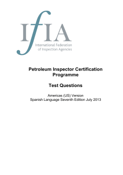 Petroleum Inspector Certification Programme Test Questions