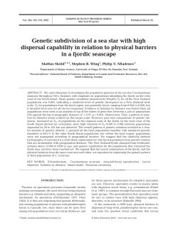 Genetic subdivision of a sea star with high dispersal capability in