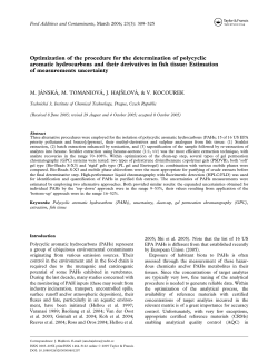Optimization of the procedure for the determination of polycyclic