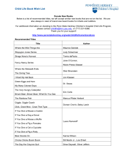 Child Life Book Wish List