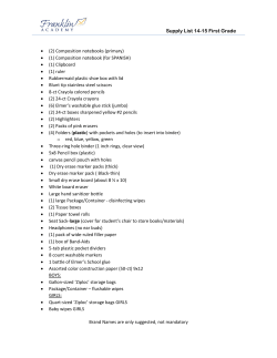 Supply List 14-15 First Grade &bull; (2) Composition notebooks (primary