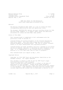 Network Working Group A. Lindem Internet-Draft - Datatracker