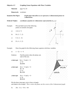 Objective # 5 Graphing Linear Equations with Three Variables