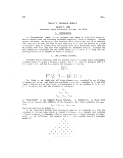 458 [Dec. PASCAL`S TRIANGLE MODULO CALVIN T. LONG