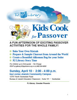Kids Cook for Passover