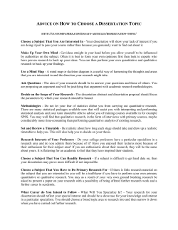 ADVICE ON HOW TO CHOOSE A DISSERTATION TOPIC