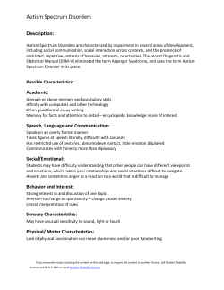 Autism Spectrum Disorder