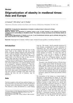 Stigmatization of obesity in medieval times: Asia