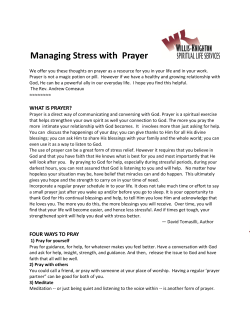 Managing Stress with Prayer