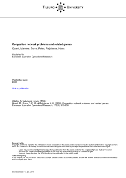 Tilburg University Congestion network problems