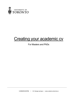 Creating your academic cv - Student Life