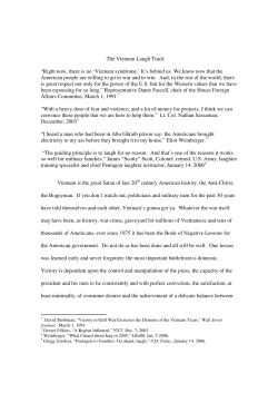 The Vietnam Laugh Track &ldquo;Right now, there is no `Vietnam