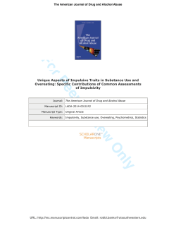 Unique aspects of impulsive traits in substance use and overeating