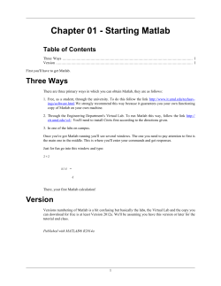 Chapter 01 - Starting Matlab