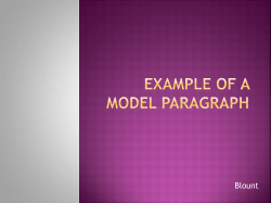 Example of A Model Paragraph (PowerPoint)