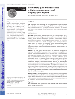 Bird dietary guild richness across latitudes, environments and