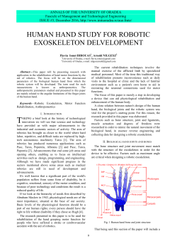 human hand study for robotic exoskeleton delvelopment