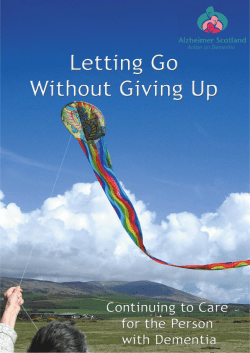 Letting go without giving up - end stage dementia