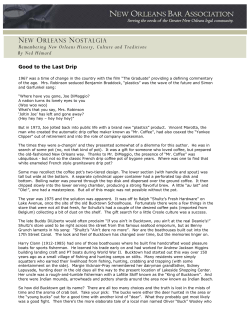 Good to the Last Drip - New Orleans Bar Association