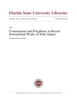 Counterpoint and Polyphony in Recent Instrumental Works of John