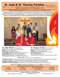 May 07, 2017 - St. Thomas The Apostle Catholic Church