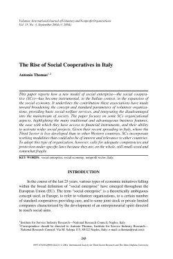 The Rise of Social Cooperatives in Italy - Community