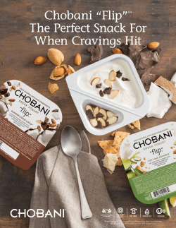Sell Sheet - Chobani &reg; Food Service