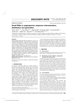 Small RNAs in angiosperms: sequence