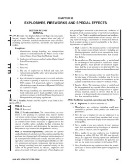 explosives, fireworks and special effects
