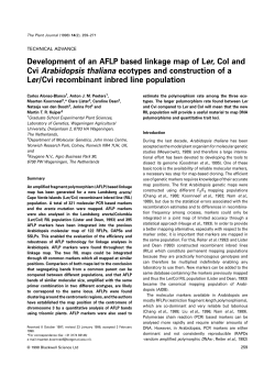 Development of an AFLP based linkage map of Ler, Col and Cvi