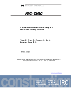 A Mass transfer model for simulating VOC