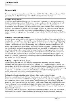 January 1000 - CLIO History Journal